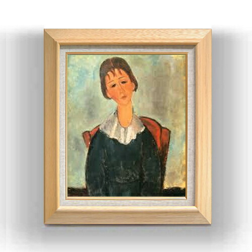 【油絵 直筆仕上げ】モディリアーニ 少女の肖像 F8 【額入り】 絵画 販売 8号 油彩 風景画 600×526mm 複製画 送料無料 プレゼント ギフト 開店祝い 開業祝い 退職祝い 新築祝い リビング 玄関 モダン アートフレーム 壁掛け油彩画