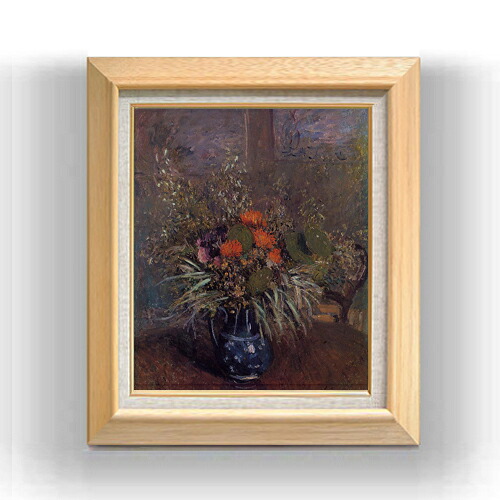 【油絵 直筆仕上げ】シスレー 花と花瓶 F8 【額入り】 絵画 販売 8号 油彩 風景画 600×526mm 複製画 送料無料 プレゼント ギフト 開店祝い 開業祝い 退職祝い 新築祝い リビング 玄関 モダン アートフレーム 壁掛け