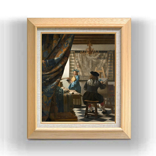 【油絵 直筆仕上げ】フェルメール 絵画芸術 F8 【額入り】 絵画 販売 8号 油彩 風景画 600×526mm 複製画 送料無料 プレゼント ギフト 開店祝い 開業祝い 退職祝い 新築祝い リビング 玄関 モダン アートフレーム 壁掛け