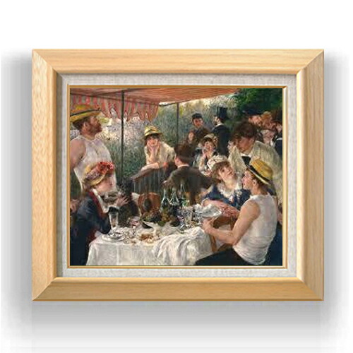 【油絵 直筆仕上げ】ルノワール 舟遊びの昼食 F8 【額入り】 絵画 販売 8号 油彩 風景画 600×526mm 複製画 送料無料 プレゼント ギフト 開店祝い 開業祝い 退職祝い 新築祝い リビング 玄関 モダン アートフレーム 壁掛け