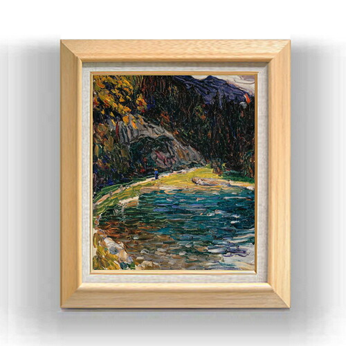 【油絵 直筆仕上げ】ワシリー・カンディンスキー Kochel, Alte Kesselbergstrasse F8 【額入り】 絵画 販売 8号 油彩 抽象画 600×526mm 複製画 送料無料 プレゼント ギフト 開店祝い 開業祝い 退職祝い 新築祝い リビング 玄関 モダン アートフレーム 壁掛け