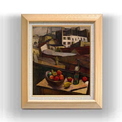 【油絵 直筆仕上げ】ディエゴ・リベラ Knife and Fruit in Front of the Window F8 【額入り】 絵画 販売 8号 油彩 風景画 600×526mm 複製画 送料無料 プレゼント ギフト 開店祝い 開業祝い 退職祝い 新築祝い リビング 玄関 モダン アートフレーム 壁掛け