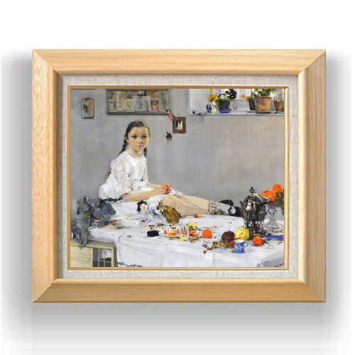 【油絵 直筆仕上げ】フェーシン Portrait of Varya Adoratskaya F8 【額入り】 絵画 販売 8号 油彩 人物画 600×526mm 複製画 送料無料 プレゼント ギフト 開店祝い 開業祝い 退職祝い 新築祝い リビング 玄関 モダン アートフレーム 壁掛け