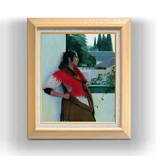 【油絵 直筆仕上げ】ルシニョール Granada's girl F8 【額入り】 絵画 販売 8号 油彩 人物画 600×526mm 複製画 送料無料 プレゼント ギフト 開店祝い 開業祝い 退職祝い 新築祝い リビング 玄関 モダン アートフレーム 壁掛け