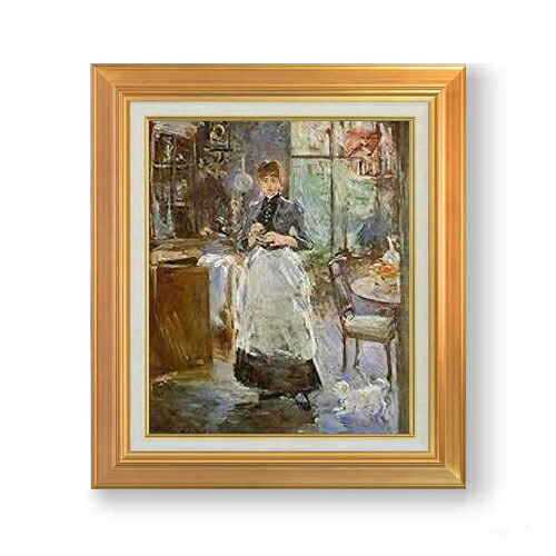 【油絵 直筆仕上げ】ベルト・モリゾ ダイニングルーム F8 【アップグレード額】 絵画 販売 8号 油彩 風景画 592×518mm 複製画 送料無料 プレゼント ギフト 開店祝い 開業祝い 退職祝い 新築祝い リビング 玄関 モダン アートフレーム 壁掛け|絵画販売アートレスト