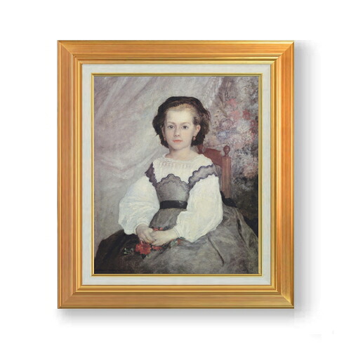【油絵 直筆仕上げ】ルノワール ロメール・ラコー嬢 F8 【アップグレード額】 絵画 販売 8号 油彩 風景画 592×518mm 複製画 送料無料 プレゼント ギフト 開店祝い 開業祝い 退職祝い 新築祝い リビング 玄関 モダン アートフレーム 壁掛け|絵画販売アートレスト