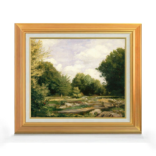 【油絵 直筆仕上げ】ルノワール A Clearing in the Woods F8 【アップグレード額】 絵画 販売 8号 油彩 風景画 592×518mm 複製画 送料無料 プレゼント ギフト 開店祝い 開業祝い 退職祝い 新築祝い リビング 玄関 モダン アートフレーム 壁掛け|絵画販売アートレスト