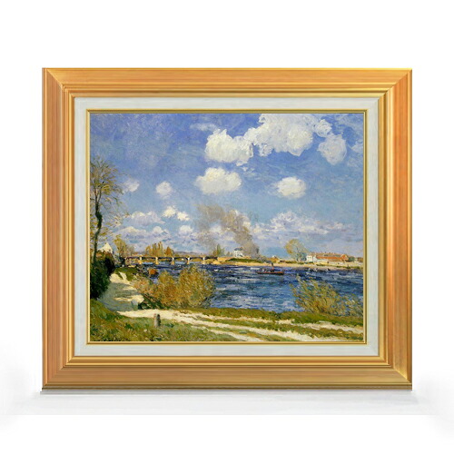 【油絵 直筆仕上げ】シスレー ブージヴァル F8 【アップグレード額】 絵画 販売 8号 油彩 風景画 592×518mm 複製画 送料無料 プレゼント ギフト 開店祝い 開業祝い 退職祝い 新築祝い リビング 玄関 モダン アートフレーム 壁掛け|絵画販売アートレスト