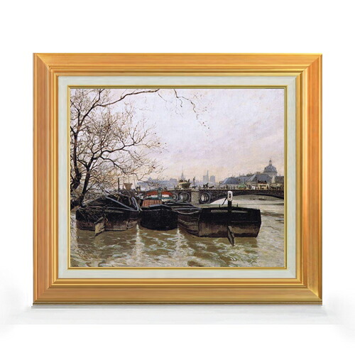 【油絵 直筆仕上げ】フリット・タヴロー Flooding by the Seine F8 【アップグレード額】 絵画 販売 8号 油彩 風景画 592&times;518mm 複製画 送料無料 プレゼント ギフト 開店祝い 開業祝い 退職祝い 新築祝い リビング 玄関 モダン アートフレーム 壁掛け｜絵画販売アートレスト
