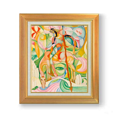 【油絵 直筆仕上げ】アマデオ・デ・ソウザ・カルドソ D. Quixote F8 【アップグレード額】 絵画 販売 8号 油彩 抽象画 592×518mm 複製画 送料無料 プレゼント ギフト 開店祝い 開業祝い 退職祝い 新築祝い リビング 玄関 モダン 近代アート 壁掛け|絵画販売アートレスト