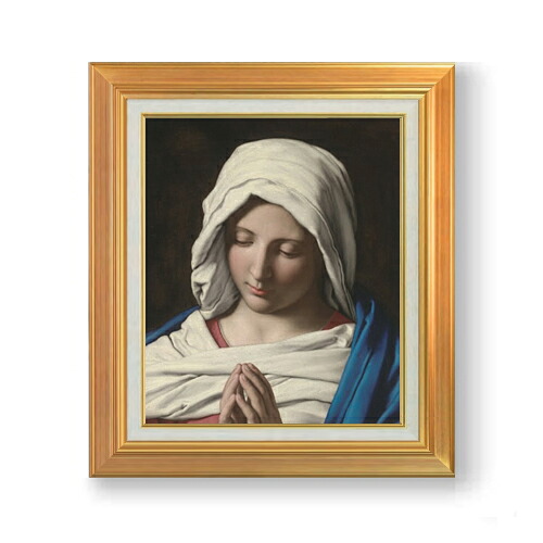【油絵 直筆仕上げ】サルヴィ Madonna in prayer F8 【アップグレード額】 絵画 販売 8号 油彩 人物画 592×518mm 複製画 送料無料 プレゼント ギフト 開店祝い 開業祝い 退職祝い 新築祝い リビング 玄関 モダン 近代アート 壁掛け|絵画販売アートレスト