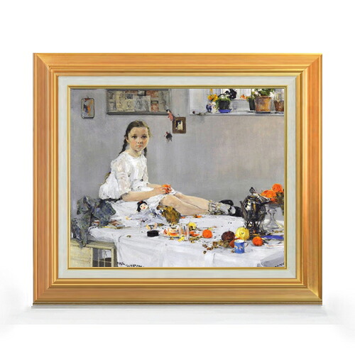 【油絵 直筆仕上げ】フェーシン Portrait of Varya Adoratskaya F8 【アップグレード額】 絵画 販売 8号 油彩 人物画 592×518mm 複製画 送料無料 プレゼント ギフト 開店祝い 開業祝い 退職祝い 新築祝い リビング 玄関 モダン 近代アート 壁掛け|絵画販売アートレスト