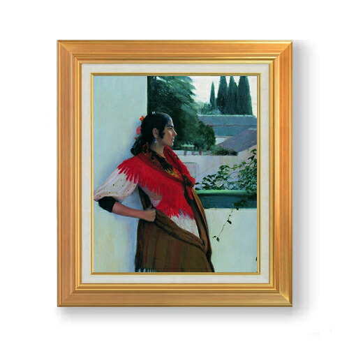 【油絵 直筆仕上げ】ルシニョール Granada's girl F8 【アップグレード額】 絵画 販売 8号 油彩 人物画 592×518mm 複製画 送料無料 プレゼント ギフト 開店祝い 開業祝い 退職祝い 新築祝い リビング 玄関 モダン 近代アート 壁掛け|絵画販売アートレスト