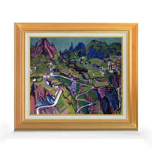 【油絵 直筆仕上げ】アルバート・ミュラー ティチーノの風景画 F8 【アップグレード額】 絵画 販売 8号 油彩 風景画 592×518mm 複製画 送料無料 プレゼント ギフト 開店祝い 開業祝い 退職祝い 新築祝い リビング 玄関 モダン 近代アート 壁掛け|絵画販売アートレスト