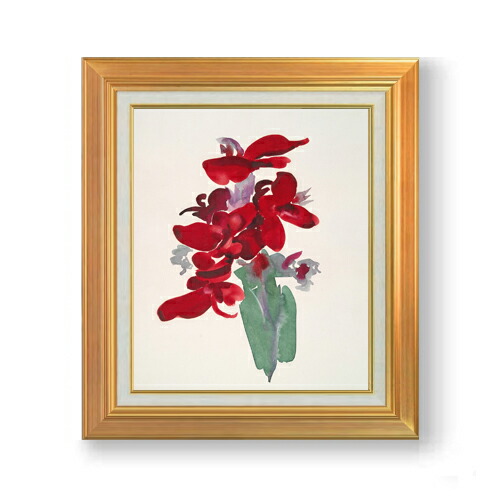 【油絵 直筆仕上げ】オキーフ レッドカンナ F8 【アップグレード額】 絵画 販売 8号 油彩 抽象画 592×518mm 複製画 送料無料 プレゼント ギフト 開店祝い 開業祝い 退職祝い 新築祝い リビング 玄関 モダン 近代アート 壁掛け|絵画販売アートレスト