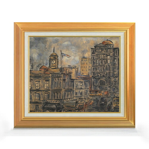 【油絵 直筆仕上げ】ガルシア 市庁舎 F8 【アップグレード額】 絵画 販売 8号 油彩 抽象画 592×518mm 複製画 送料無料 プレゼント ギフト 開店祝い 開業祝い 退職祝い 新築祝い リビング 玄関 モダン 近代アート 壁掛け|絵画販売アートレスト