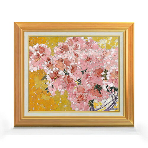 【油絵 直筆仕上げ】ジャコメッティ 咲き誇るツツジ F8 【アップグレード額】 絵画 販売 8号 油彩 抽象画 592&times;518mm 複製画 送料無料 プレゼント ギフト 開店祝い 開業祝い 退職祝い 新築祝い リビング 玄関 モダン 近代アート 壁掛け｜絵画販売アートレスト