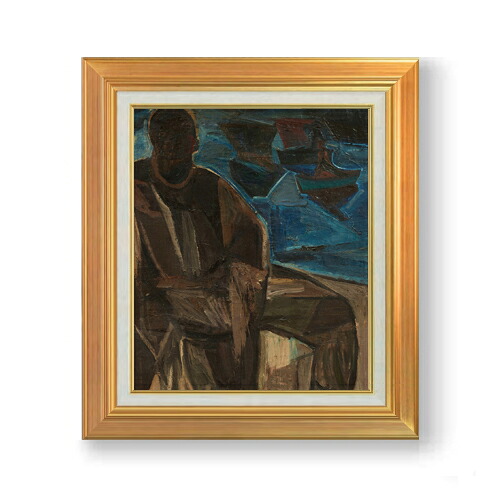 【油絵 直筆仕上げ】ペルメケ オーステンデのフィッサー F8 【アップグレード額】 絵画 販売 8号 油彩 抽象画 592×518mm 複製画 送料無料 プレゼント ギフト 開店祝い 開業祝い 退職祝い 新築祝い リビング 玄関 モダン 近代アート 壁掛け|絵画販売アートレスト