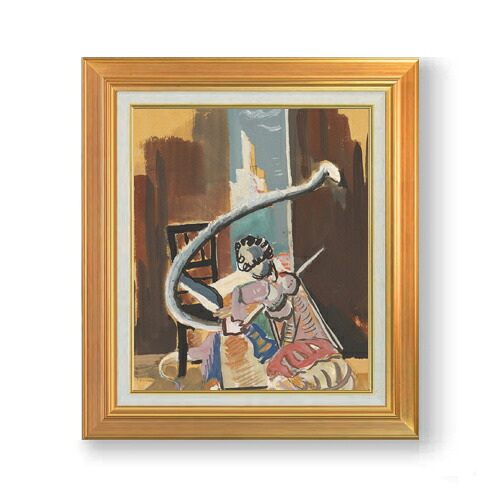 【油絵 直筆仕上げ】マジェルニク サーカスモチーフ F8 【アップグレード額】 絵画 販売 8号 油彩 抽象画 592×518mm 複製画 送料無料 プレゼント ギフト 開店祝い 開業祝い 退職祝い 新築祝い リビング 玄関 モダン 近代アート 壁掛け|絵画販売アートレスト