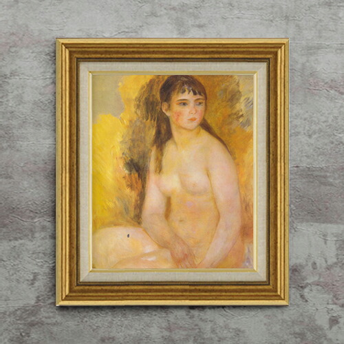 【油絵 直筆仕上げ】ルノワール 裸婦 F8 【アップグレード額】 絵画 販売 8号 油彩 風景画 596×522mm 複製画 送料無料 プレゼント ギフト 開店祝い 開業祝い 退職祝い 新築祝い リビング 玄関 モダン アートフレーム 壁掛け|絵画販売アートレスト