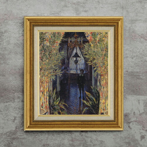 【油絵 直筆仕上げ】クロード・モネ アパルトマンの一隅 F8 【アップグレード額】 絵画 販売 8号 油彩 風景画 596&times;522mm 複製画 送料無料 プレゼント ギフト 開店祝い 開業祝い 退職祝い 新築祝い リビング 玄関 モダン アートフレーム 壁掛け｜絵画販売アートレスト