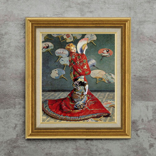 【油絵 直筆仕上げ】クロード・モネ ラ・ジャポネーズ F8 【アップグレード額】 絵画 販売 8号 油彩 風景画 596×522mm 複製画 送料無料 プレゼント ギフト 開店祝い 開業祝い 退職祝い 新築祝い リビング 玄関 モダン アートフレーム 壁掛け|絵画販売アートレスト