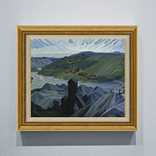 【油絵 直筆仕上げ】カーマイケル A Northern Silver Mine F8 【アップグレード額】 絵画 販売 8号 油彩 風景画 596×522mm 複製画 送料無料 プレゼント ギフト 開店祝い 開業祝い 退職祝い 新築祝い リビング 玄関 モダン 近代アート 壁掛け|絵画販売アートレスト