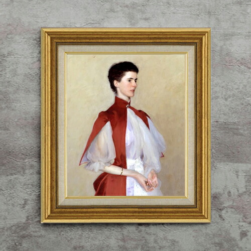 【油絵 直筆仕上げ】サージェント Portrait of Mrs Robert Harrison F8 【アップグレード額】 絵画 販売 8号 油彩 人物画 596&times;522mm 複製画 送料無料 プレゼント ギフト 開店祝い 開業祝い 退職祝い 新築祝い リビング 玄関 モダン アートフレーム 壁掛け｜絵画販売アートレスト