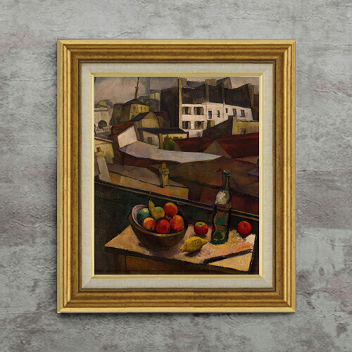【油絵 直筆仕上げ】ディエゴ・リベラ Knife and Fruit in Front of the Window F8 【アップグレード額】 絵画 販売 8号 油彩 風景画 596×522mm 複製画 送料無料 プレゼント ギフト 開店祝い 開業祝い 退職祝い 新築祝い リビング 玄関 モダン 近代アート 壁掛け|絵画販売アートレスト