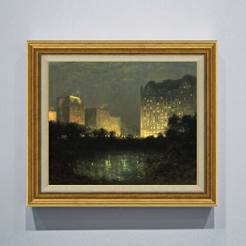 【油絵 直筆仕上げ】デリック The PlazaWilliam F8 【アップグレード額】 絵画 販売 8号 油彩 風景画 596&times;522mm 複製画 送料無料 プレゼント ギフト 開店祝い 開業祝い 退職祝い 新築祝い リビング 玄関 モダン 近代アート 壁掛け｜絵画販売アートレスト