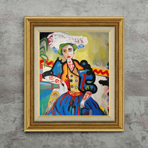 【油絵 直筆仕上げ】カルドーゾ A mulher F8 【アップグレード額】 絵画 販売 8号 油彩 抽象画 596×522mm 複製画 送料無料 プレゼント ギフト 開店祝い 開業祝い 退職祝い 新築祝い リビング 玄関 モダン 近代アート 壁掛け|絵画販売アートレスト