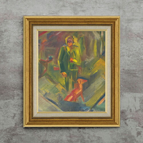 【油絵 直筆仕上げ】クビンチャン バッグの中 F8 【アップグレード額】 絵画 販売 8号 油彩 抽象画 596&times;522mm 複製画 送料無料 プレゼント ギフト 開店祝い 開業祝い 退職祝い 新築祝い リビング 玄関 モダン 近代アート 壁掛け｜絵画販売アートレスト