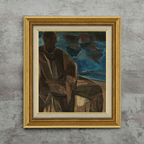 【油絵 直筆仕上げ】ペルメケ オーステンデのフィッサー F8 【アップグレード額】 絵画 販売 8号 油彩 抽象画 596&times;522mm 複製画 送料無料 プレゼント ギフト 開店祝い 開業祝い 退職祝い 新築祝い リビング 玄関 モダン 近代アート 壁掛け｜絵画販売アートレスト