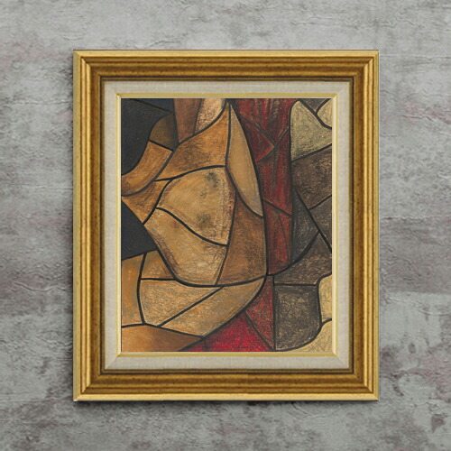 【油絵 直筆仕上げ】ホルスト Ontwerp voor raam3 F8 【アップグレード額】 絵画 販売 8号 油彩 抽象画 596×522mm 複製画 送料無料 プレゼント ギフト 開店祝い 開業祝い 退職祝い 新築祝い リビング 玄関 モダン 近代アート 壁掛け|絵画販売アートレスト