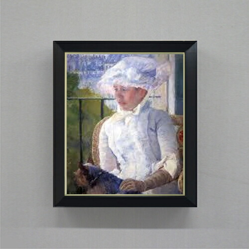 【油絵 直筆仕上げ】メアリー・カサット young girl at a window F8 【シンプルフレーム】 絵画 販売 8号 油彩 風景画 485×410mm 複製画 送料無料 プレゼント ギフト 開店祝い 開業祝い 退職祝い 新築祝い リビング 玄関 モダン アートフレーム 壁掛け