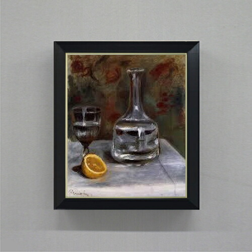 【油絵 直筆仕上げ】ルノワール Still Life with Carafe F8 【シンプルフレーム】 絵画 販売 8号 油彩 風景画 485×410mm 複製画 送料無料 プレゼント ギフト 開店祝い 開業祝い 退職祝い 新築祝い リビング 玄関 モダン アートフレーム 壁掛け