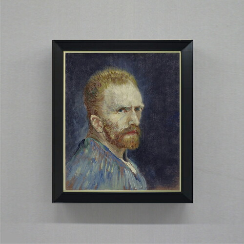 【油絵 直筆仕上げ】ゴッホ 自画像 F8 【シンプルフレーム】 絵画 販売 8号 油彩 風景画 485×410mm 複製画 送料無料 プレゼント ギフト 開店祝い 開業祝い 退職祝い 新築祝い リビング 玄関 モダン アートフレーム 壁掛け