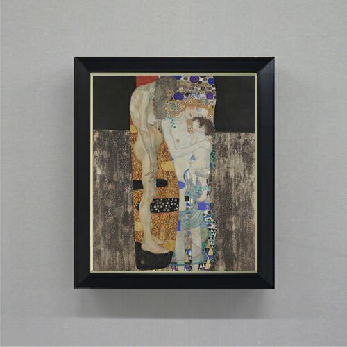 【油絵 直筆仕上げ】クリムト Le tre et F8 【シンプルフレーム】 絵画 販売 8号 油彩 抽象画 485×410mm 複製画 送料無料 プレゼント ギフト 開店祝い 開業祝い 退職祝い 新築祝い リビング 玄関 モダン 近代アート 壁掛け