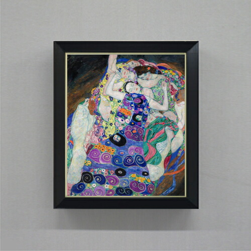 【油絵 直筆仕上げ】クリムト The Virgin F8 【シンプルフレーム】 絵画 販売 8号 油彩 抽象画 485×410mm 複製画 送料無料 プレゼント ギフト 開店祝い 開業祝い 退職祝い 新築祝い リビング 玄関 モダン 近代アート 壁掛け