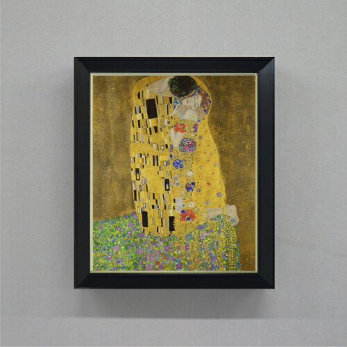 【油絵 直筆仕上げ】クリムト 接吻 F8 【シンプルフレーム】 絵画 販売 8号 油彩 抽象画 485×410mm 複製画 送料無料 プレゼント ギフト 開店祝い 開業祝い 退職祝い 新築祝い リビング 玄関 モダン 近代アート 壁掛け 28,440円