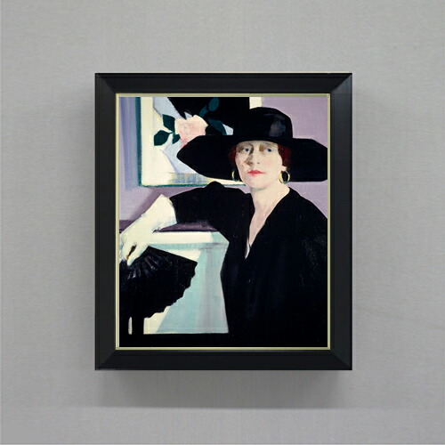 【油絵 直筆仕上げ】フランシス・カデル Portrait of a Lady in Black F8 【シンプルフレーム】 絵画 販売 8号 油彩 人物画 485×410mm 複製画 送料無料 プレゼント ギフト 開店祝い 開業祝い 退職祝い 新築祝い リビング 玄関 モダン 近代アート 壁掛け
