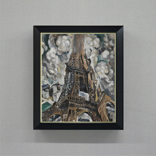 【油絵 直筆仕上げ】ロベール・ドローネー The Eiffel Tower F8 【シンプルフレーム】 絵画 販売 8号 油彩 抽象画 485&times;410mm 複製画 送料無料 プレゼント ギフト 開店祝い 開業祝い 退職祝い 新築祝い リビング 玄関 モダン 近代アート 壁掛け｜絵画販売アートレスト
