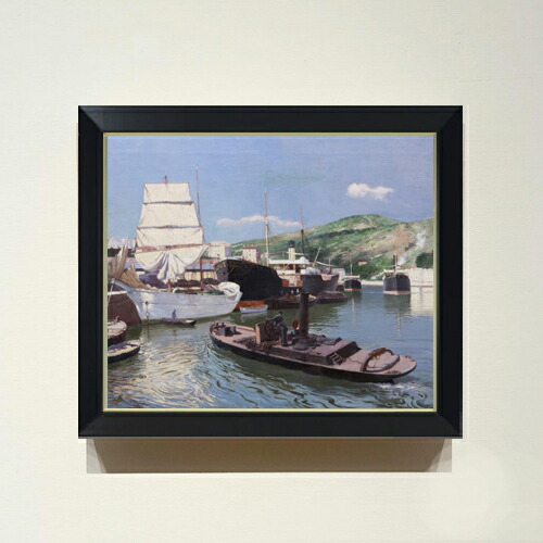 【油絵 直筆仕上げ】アバデス Port of Bilbao F8 【シンプルフレーム】 絵画 販売 8号 油彩 風景画 485×410mm 複製画 送料無料 プレゼント ギフト 開店祝い 開業祝い 退職祝い 新築祝い リビング 玄関 モダン 近代アート 壁掛け 29,230円