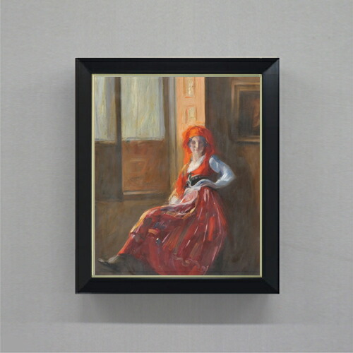 【油絵 直筆仕上げ】カルネイロ Young Lady from Minho F8 【シンプルフレーム】 絵画 販売 8号 油彩 人物画 485×410mm 複製画 送料無料 プレゼント ギフト 開店祝い 開業祝い 退職祝い 新築祝い リビング 玄関 モダン 近代アート 壁掛け|絵画販売アートレスト