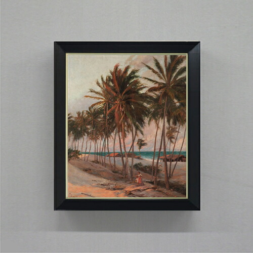 【油絵 直筆仕上げ】フィゲイレード Praia de Fortaleza F8 【シンプルフレーム】 絵画 販売 8号 油彩 風景画 485&times;410mm 複製画 送料無料 プレゼント ギフト 開店祝い 開業祝い 退職祝い 新築祝い リビング 玄関 モダン 近代アート 壁掛け｜絵画販売アートレスト 29,230円