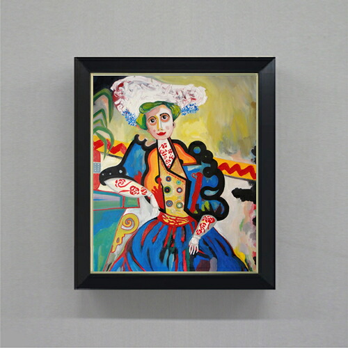 【油絵 直筆仕上げ】カルドーゾ A mulher F8 【シンプルフレーム】 絵画 販売 8号 油彩 抽象画 485&times;410mm 複製画 送料無料 プレゼント ギフト 開店祝い 開業祝い 退職祝い 新築祝い リビング 玄関 モダン 近代アート 壁掛け｜絵画販売アートレスト