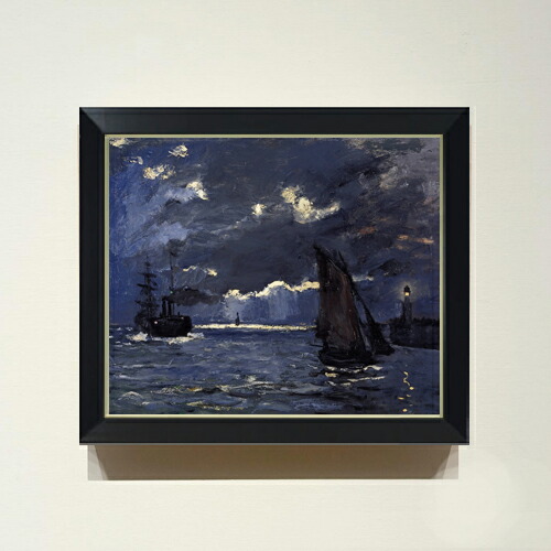 楽天市場】【油絵 直筆仕上げ】クロード・モネ 海景、月明かりに照ら