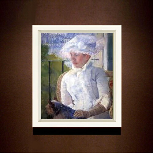 【油絵 直筆仕上げ】メアリー・カサット young girl at a window F8 【シンプルフレーム】 絵画 販売 8号 油彩 風景画 485&times;410mm 複製画 送料無料 プレゼント ギフト 開店祝い 開業祝い 退職祝い 新築祝い リビング 玄関 モダン アートフレーム 壁掛け｜絵画販売アートレスト 28,440円