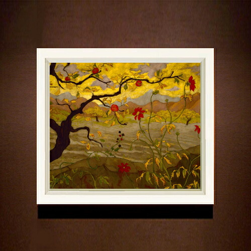 【油絵 直筆仕上げ】ポール・ランソン Apple Tree with Red Fruit F8 【シンプルフレーム】 絵画 販売 8号 油彩 風景画 485×410mm 複製画 送料無料 プレゼント ギフト 開店祝い 開業祝い 退職祝い 新築祝い リビング 玄関 モダン 近代アート 壁掛け 29,625円