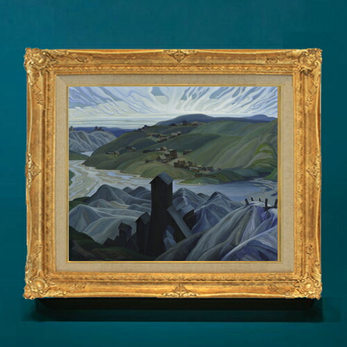 【油絵 直筆仕上げ】カーマイケル A Northern Silver Mine F8 【アップグレード額】 絵画 販売 8号 油彩 風景画 593×518mm 複製画 送料無料 プレゼント ギフト 開店祝い 開業祝い 退職祝い 新築祝い リビングアートフレーム 壁掛け|絵画販売アートレスト